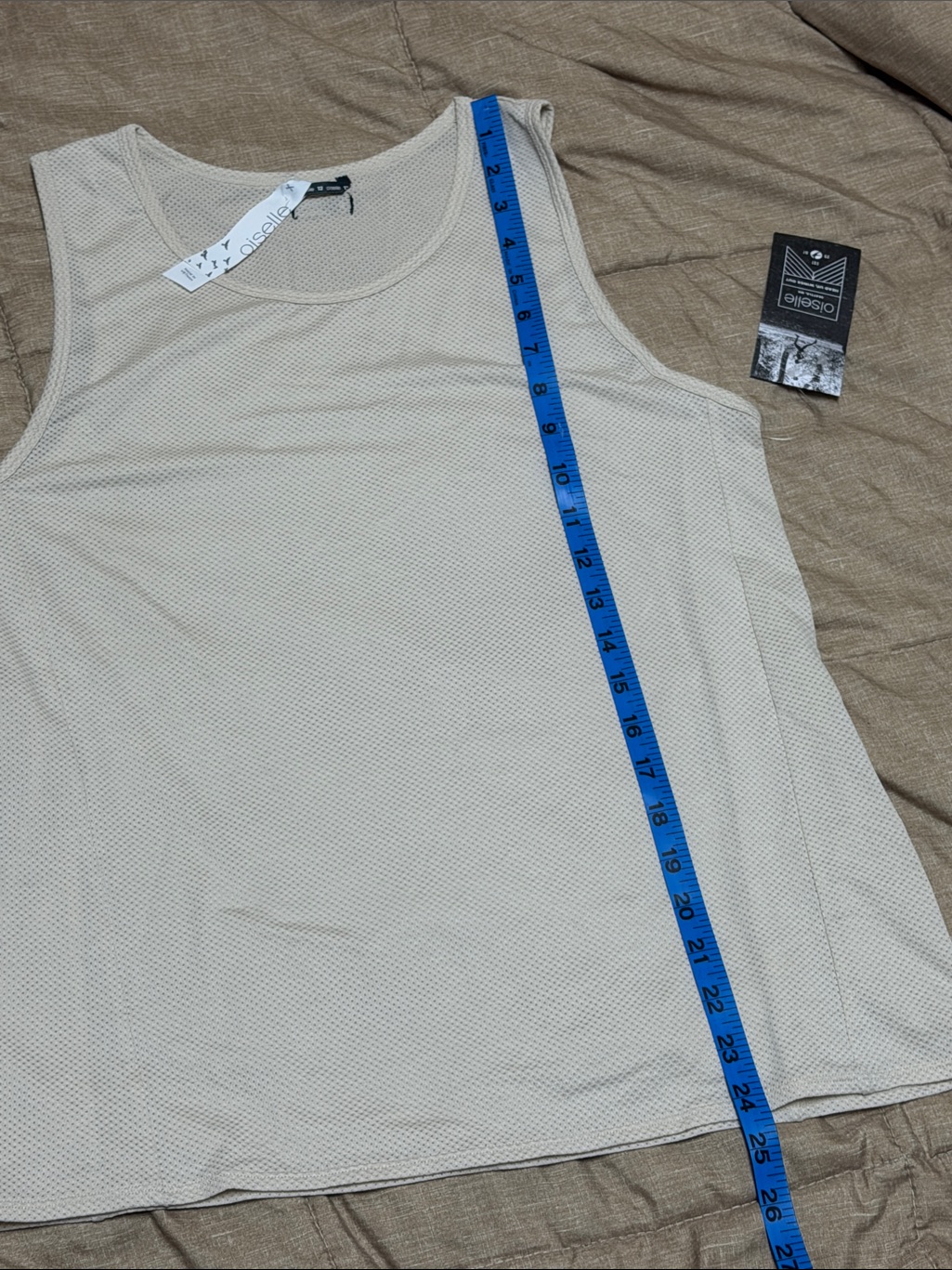 Nwt Oiselle Women’s Flyout Trail Tank Ivory/White Mesh Performance Top Shirt 12 — image 4 of 8